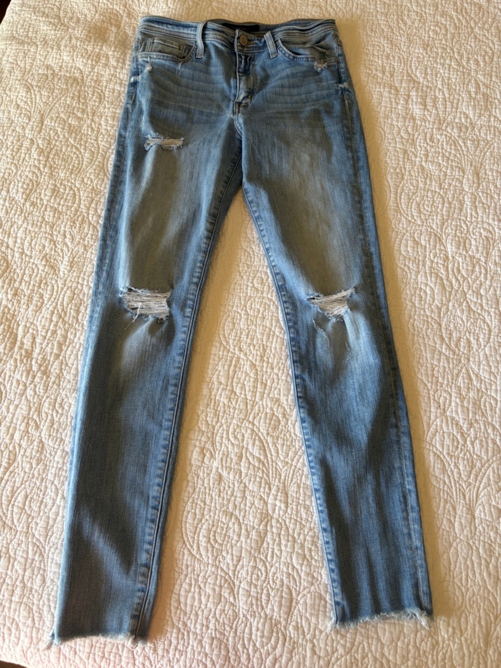 Flying Monkey Light Blue Distressed Skinny Jeans
